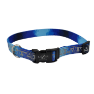 LazerBrite Patterned Rflc Collar 3/8"x8-12" Blue Bones