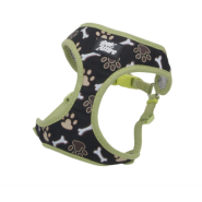 Pet Attire Adj DesignWrap Harness 3/8" XXSm BrnPaws Bone