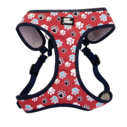 Pet Attire Adj DesignerWrap Harness 3/8x14-16" Red with Paw