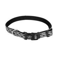 LazerBrite Reflective Collar 5/8x12"-18" Black Chain Link