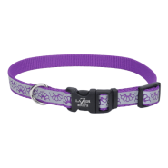 LazerBrite Reflective Collar 5/8x12"-18" Purple Daisy