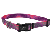 LazerBrite Patterned Rflc Collar 5/8"x12-18" PinkFlowers