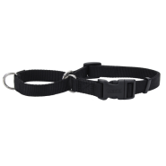 No Slip Martingale Adj. Collar w/Buckle Black 3/8x10-12"