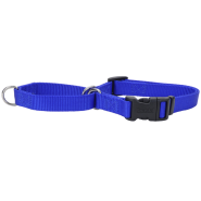 No Slip Martingale Adj. Collar w/Buckle Blue 3/8x10-12"