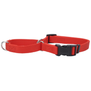 No Slip Martingale Adj. Collar w/Buckle Red 3/8x10-12"