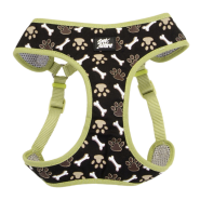 Pet Attire Adj DesignWrap Harness 5/8" SM BrnPaws Bone