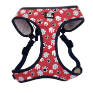 Pet Attire Adj DesignerWrap Harness 5/8x19-23" Red w/Paw