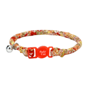 Safe Cat Round Fashion Collar 3/8" x 8-12" Red Floral