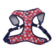 Pet Attire Ribbon DesignerWrap Adj Harness 3/4" Med Red Paw