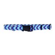 Pet Attire Adj Collar 1"x26" Teal Purple Diamonds