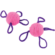 Coastal Turbo Cat Toy Wool Balls Pink One Size