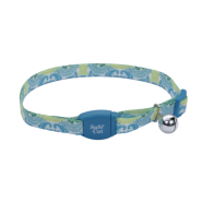 SafeCat Adj Breakaway Collar Magnetic Buckle 12" TealPecock
