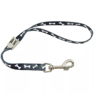 Safari Dog Adj Grooming Loop Black Bones 3/8"x18"