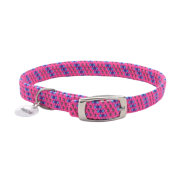 ElastaCat Reflective Safety Collar w/Charm Pink 10"