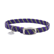 ElastaCat Reflective Safety Collar w/Charm Purple 10"