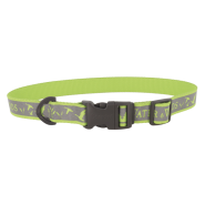 Water&Woods Adj Reflective Collar 1"x18-26" Lime