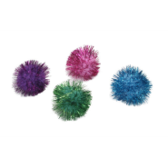 Rascals Cat Glitter Pom Poms 1.25" 4 Pack