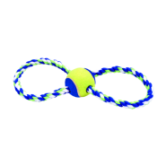 Rascals Figure 8 Rope Tug with Ball Dog Toy 12" Blue