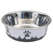 Maslow Design Bowl Paw Grey/White 13 oz