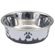 Maslow Design Bowl Paw Grey/White 28 oz