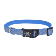 LazerBrite Reflective Collar 1x18"-26" Blue Lagoon Waves