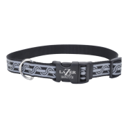 LazerBrite Reflective Collar 1x18"-26" Black Chain Link
