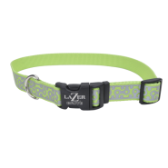 LazerBrite Reflective Collar 1x18"-26" Lime Geometric