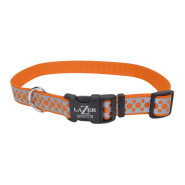 LazerBrite Reflective Collar 1x18"-26" Orange Abstract Rings