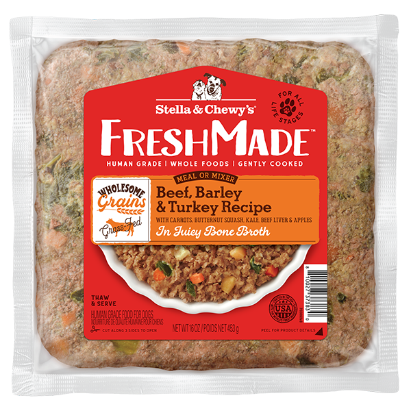 Stella Chewys Dog FreshMade WG Beef Barley Turkey 16oz Pan Pacific Pet Stella chewys dog freshmade wg beef barley turkey 16oz pan pacific pet