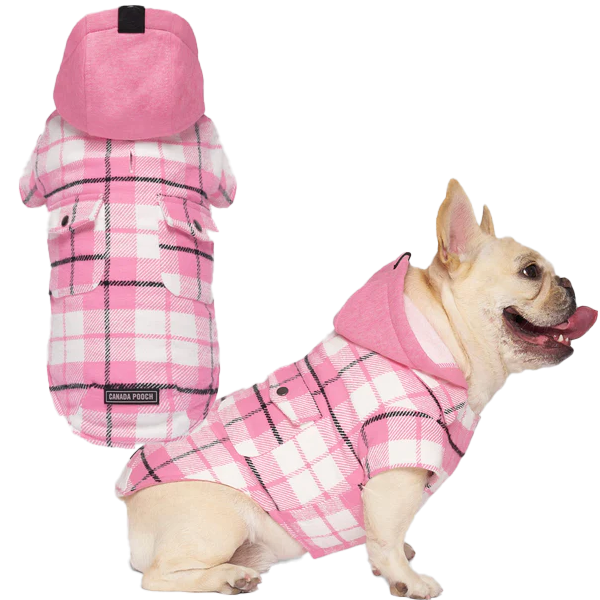 Canada Pooch The Shacket Pink Plaid Size 12 Pan Pacific Pet