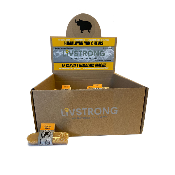 Livstrong Himalayan Yak Cheese Small Bulk Box 33g x 30pc Pan Pacific Pet