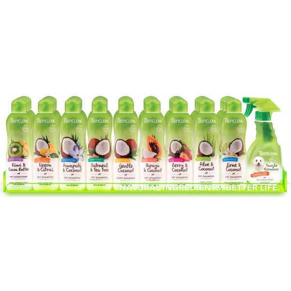 TropiClean Shampoo Display 30pc Pan Pacific Pet