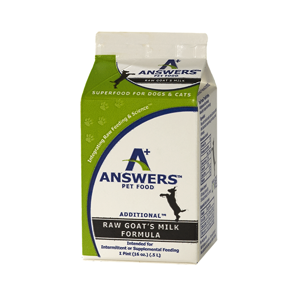 Answers Additional Raw Goat Milk Formula Pint / 16 oz Pan Pacific Pet