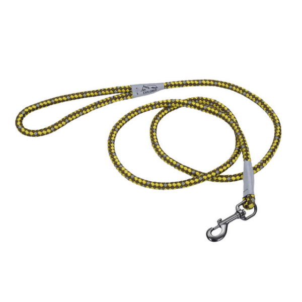 K9 Explorer Reflective Braided Rope Snap Leash Goldenrod 6' Pan