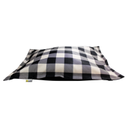 BeOneBreed Cloud Pillow Bed Black Plaid Large 35x46"