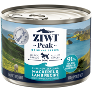 ZIWI Peak Dog Mackerel & Lamb 12/6 oz Cans