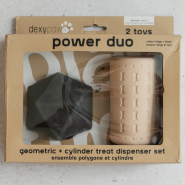 Dexypaws Dog Aggressive Chew Geometrc&TrtDspnsr Nude&Blk 2pk