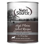 NutriSource Dog Grain Free High Plains Select 12/13oz