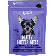 NutriSource Dog Treats Nutty Butter Bites PntBttr&Apple 6oz