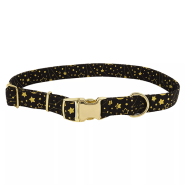 Accent Dog Metallic Collar BrtBlkGlxy Sm/Md 5/8x12"-18"