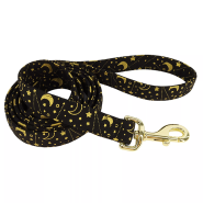 Accent Dog Metallic Leash BrtBlkGlxy Sm/Med 5/8"x6