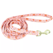 Accent Dog Metallic Leash DlctPnkFlwr Sm/Med 5/8"x6