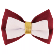 Accent Dog Metallic Collar Embellishment Burgundy Bow