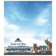 Blue Wilderness Born to Love Meat Shelf Talker Cat